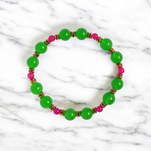 Image of Pakamera SUMMER COLLECTION : bransoletka na gumce : jadeit III
