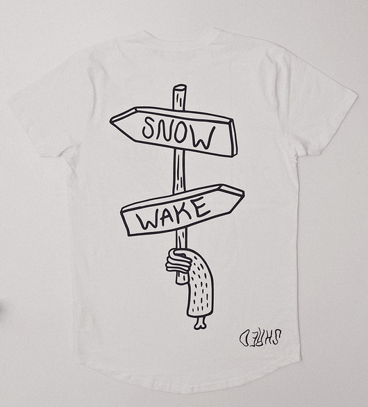 Image of Biały T-shirt Snow Wake Organic