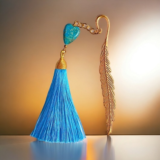 Image of Pakamera Zakładka PREMIUM : serce : jaspis cesarski : turkus