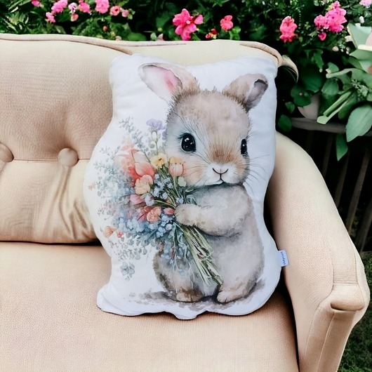 Image of Poduszka wielkanocna królik przytulanka króliczek poduszka na wielkanoc