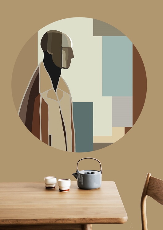Image of Pakamera Mural DOTS BAUHAUS MAN- okrągła dekoracja ścienna
