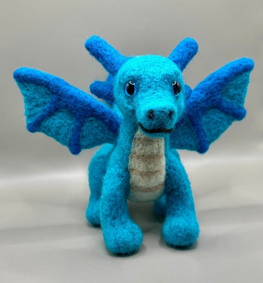 Image of Pakamera Figurka filcowana: niebieski smok
