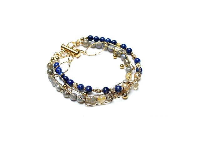 Image of Pakamera Lapis, labradoryt, kwarc /trio bransoletka/ - Szlachetna kolekcja