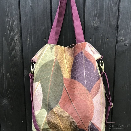 Image of Torba hobo XXL - print jesienne liście