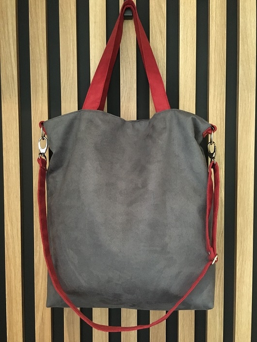 Image of TORBA HOBO XXL - szary, bordo