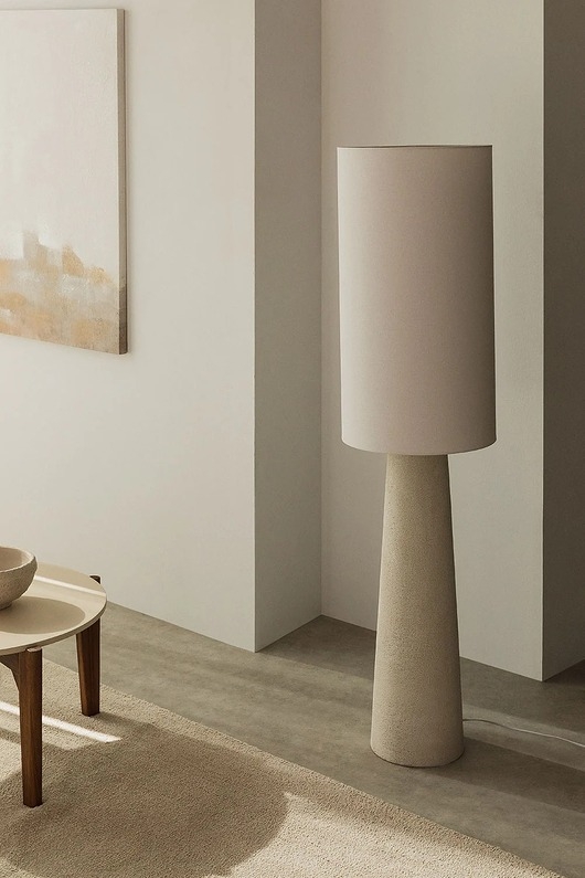 Image of Pakamera Lampa podłogowa Loana z lnu i włókna szklanego 140 cm