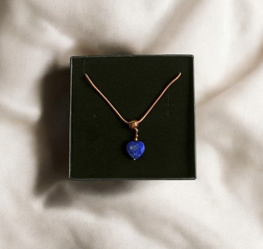 Image of Pakamera Uroczy naszyjnik: serduszko LAPIS LAZULI : wyjątkowy prezent