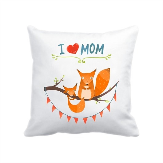 Image of Pakamera Leśna poduszka. I love Mom, wiewiórki