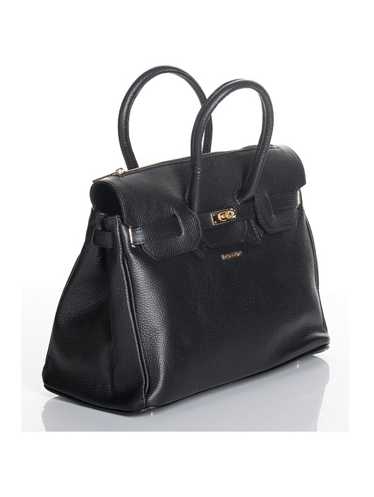 Image of Pakamera Torba skórzana Shopper - czarna (7117)