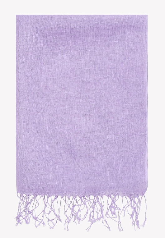 Image of Pakamera Szal len 100% w liliowym kolorze 55cm x 180cm