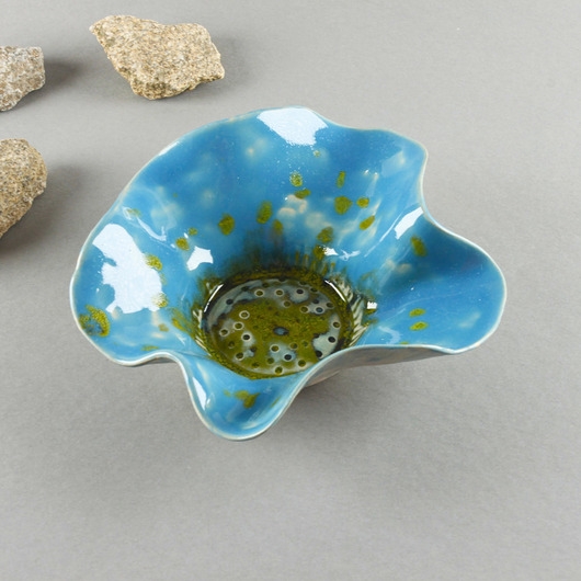 Image of Pakamera Miseczka ceramiczny niebieski kwiatek