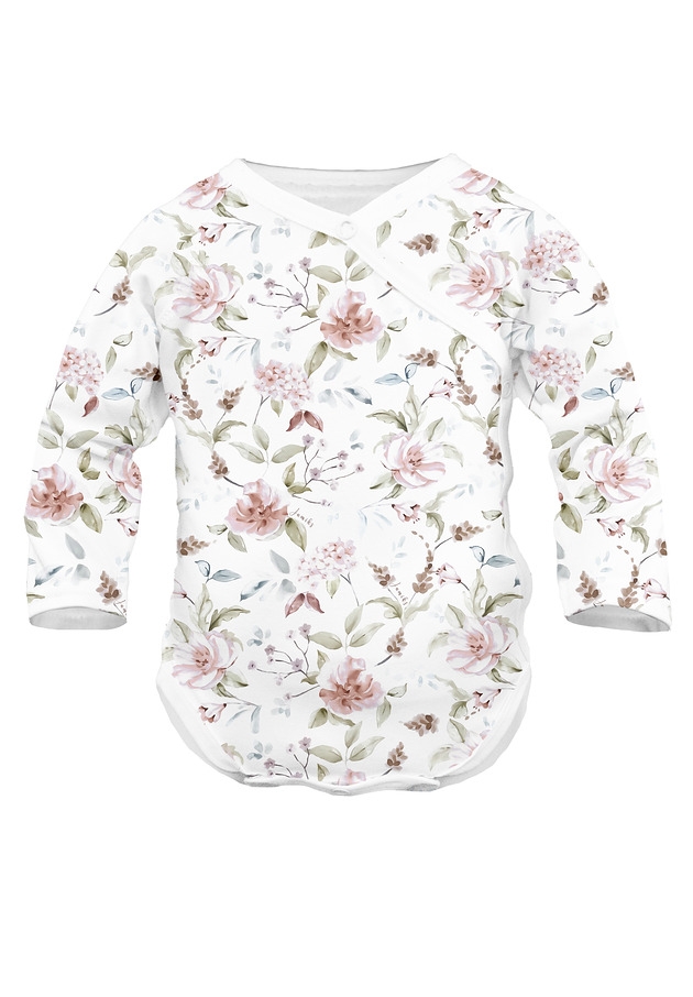 Image of Pakamera Niemowlęce body SARI organic z długim rękawem azalea