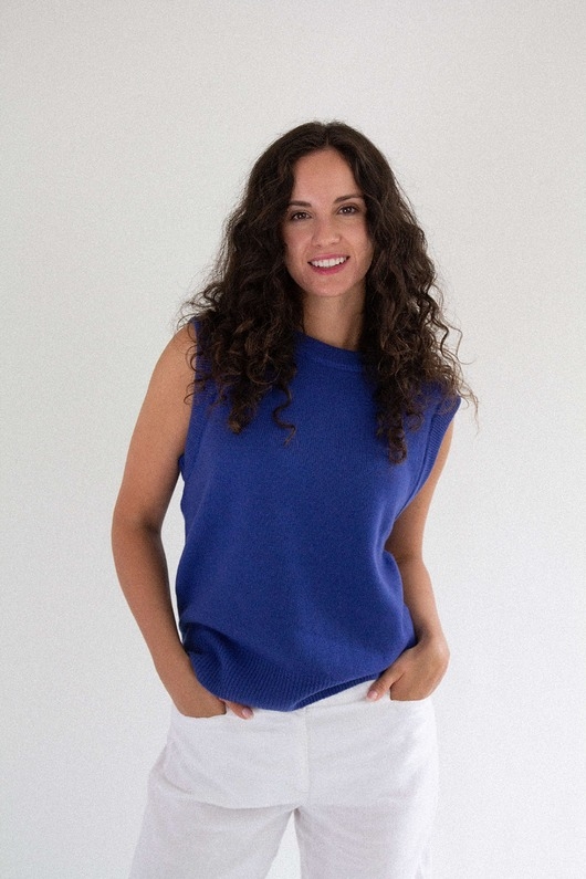 Image of Pakamera PUMA Kamizelka Damska Wełniana Chabrowa 100% Merino Bezrękawnik