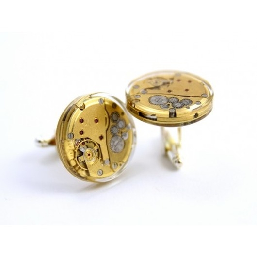 Image of Pakamera Spinki - Golden Treasure - złote mechanizmy - pod żywicą