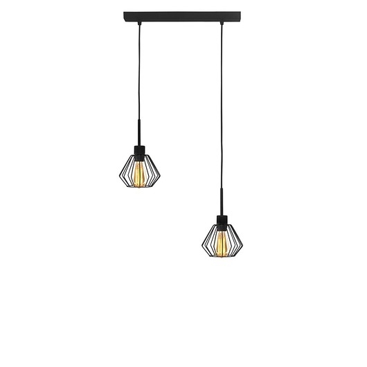 Image of Pakamera Czarna lampa wisząca z drucianymi kloszami pająk regulowana LED ZAFRA LOFT