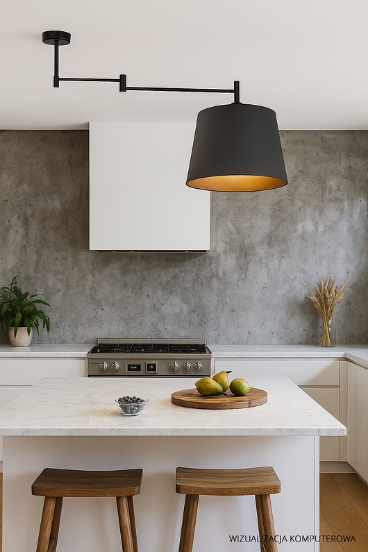 Image of Pakamera Designerska lampa sufitowa z regulowanym ramieniem TAMPA VELUR
