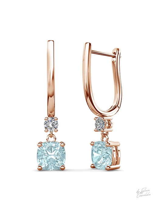 Image of Pakamera Srebrne Kolczyki z Naturalnym Kamieniem Topaz 1,25 karata Sky Blue III