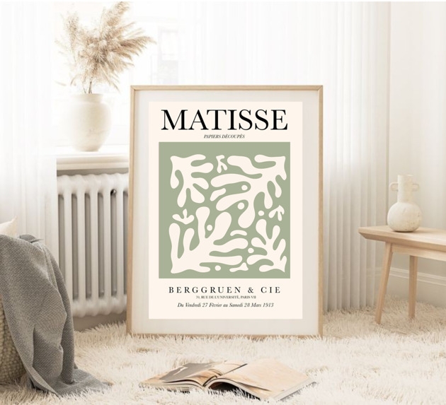 Image of PLAKAT abstrakcyjny Matisse zielony beżowy