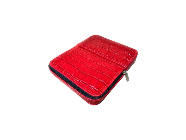 Image of Pakamera Etui na pióra na sześć sztuk czerwony krok skóra