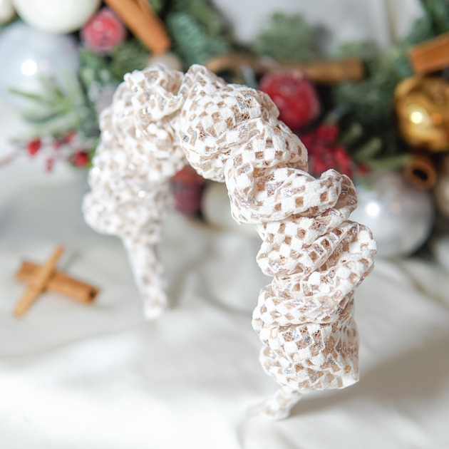Image of Pakamera Opaska scrunchie welurowy jedwab