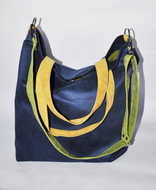 Image of Pakamera TORBA HOBO XXL - kobalt, żółty, limonka