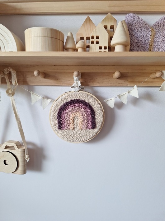 Image of Pakamera Fioletowa tęcza do pokoju dziecięcego w stylu boho