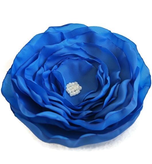 Image of Pakamera Duża broszka niebieska 12cm kwiat kwiatek
