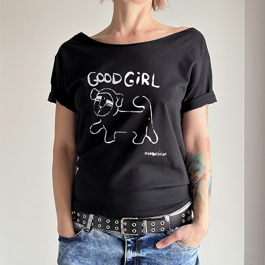 Image of Pakamera Good Girl Black White Czarny oversize