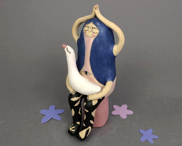 Image of Lavender Goddess with Goose Companion