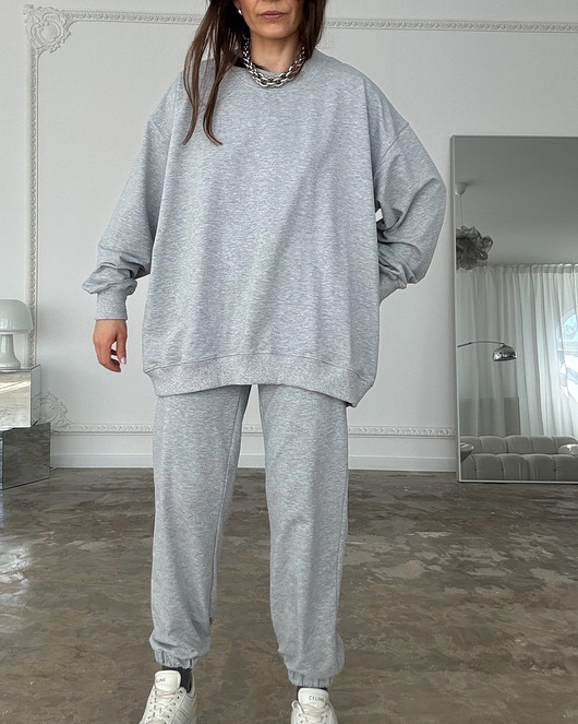 Image of Pakamera Bawełniana bluza Flow light grey