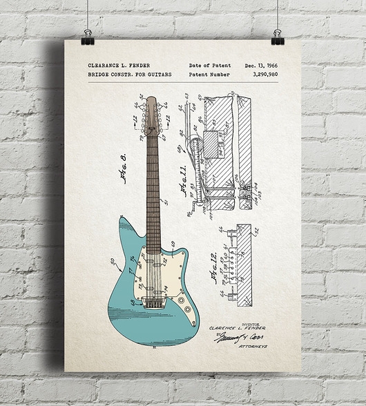 Image of Plakat Gitara elektrycza Fender - patent