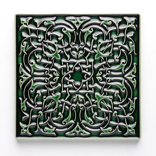 Image of Pakamera Kafel LARGO,15cm x 15cm, zieleń butelkowa, kafle