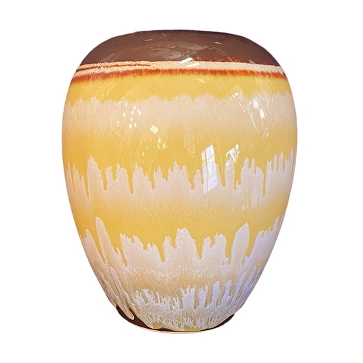 Image of Pakamera Ceramiczny wazon w stylu Boho, Staffel Limburg, Niemcy lata 70.