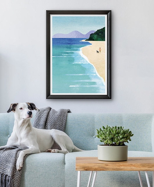 Image of Pakamera Plakat Morski spacer z psem