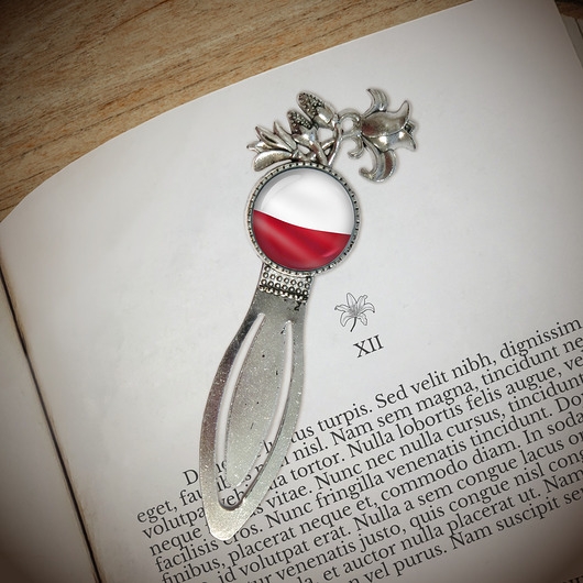 Image of Pakamera Zakładka do książki - Polska flaga - lilia