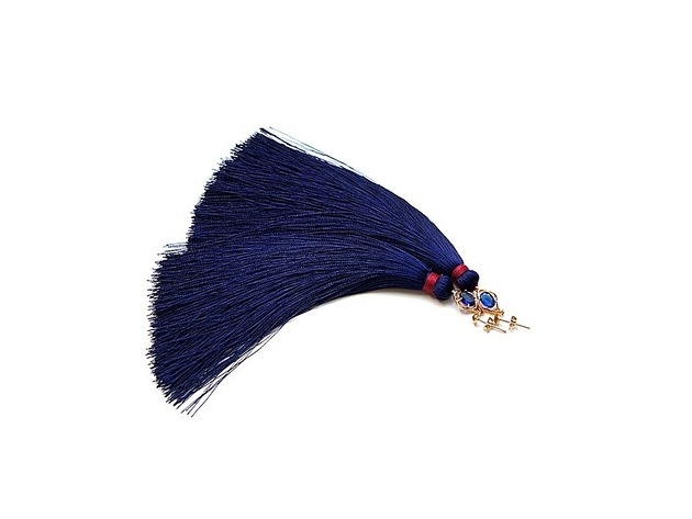 Image of Pakamera Kolczyki chwosty Maxi boho /navy blue - bordoux/