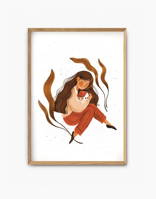 Image of Pakamera Plakat ilustracja Tu jest mój dom