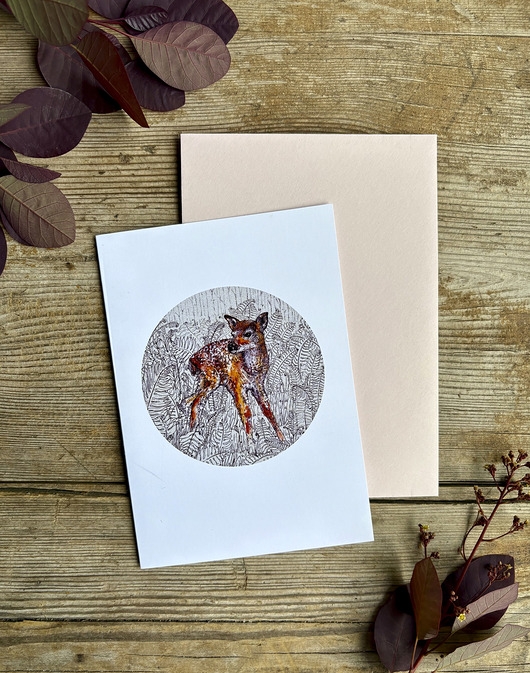Image of Pakamera Jelonek- Kartka- Grafika- Ilustracja- Zwierzaki