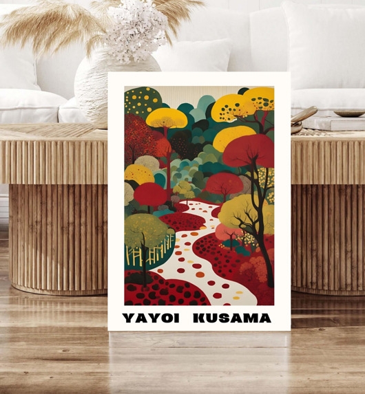 Image of PLAKAT dekoracyjny , las Yayoi Kusama, abstrakcja kolorowa