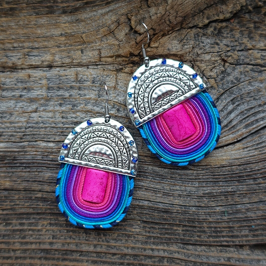 Image of Pakamera Etniczne i kolorowe kolczyki soutache