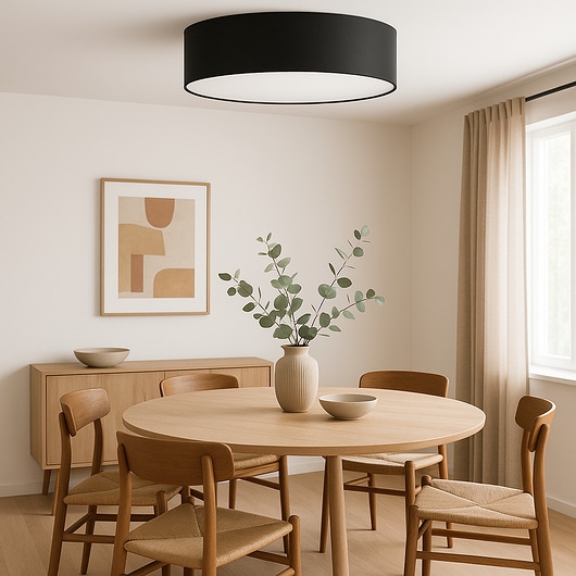 Image of Pakamera Duży plafon sufitowy w kolorze czarnym MEDINA fi - 80 cm