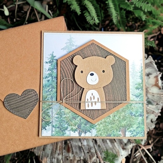 Image of MIŚ leśny : kartka handmade dla chłopca