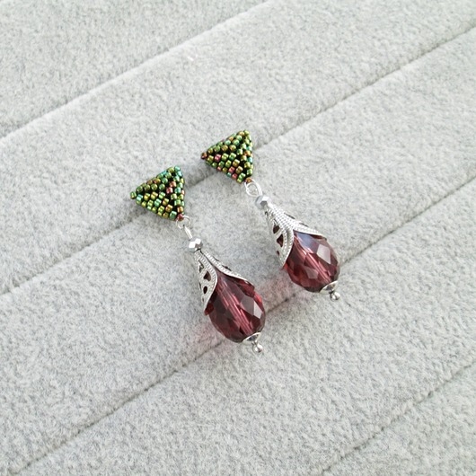 Image of Pakamera Kolczyki Drops burgundy