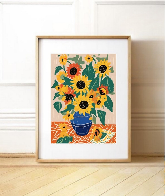 Image of PLAKAT abstrakcyjny kwiaty Matisse kolorowy