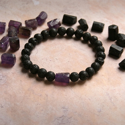 Image of Pakamera Amulet RÓWNOWAGA - ametyst, lawa