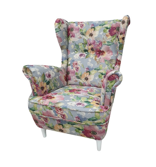 Image of Pakamera Fotel uszak Flower Grey do salonu sypialni