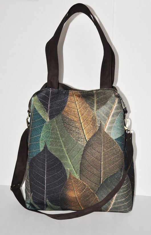 Image of Pakamera Torba hobo XXL - print liście