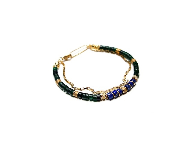 Image of Pakamera Lush meadow /jadeit, lapis lazuli/ 2.03.25 bransoletka - Szlachetna kolekcja