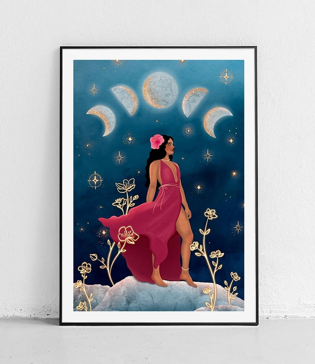 Image of Pakamera Plakat Bogini w świetle księżyca
