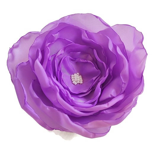 Image of Duża jasno fioletowa broszka 12cm kwiat kwiatek